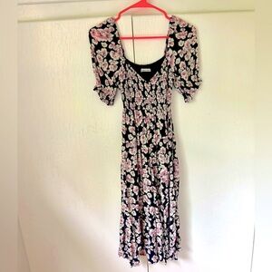 WORN ONCE | Abercrombie Floral Midi Dress | Smocked top